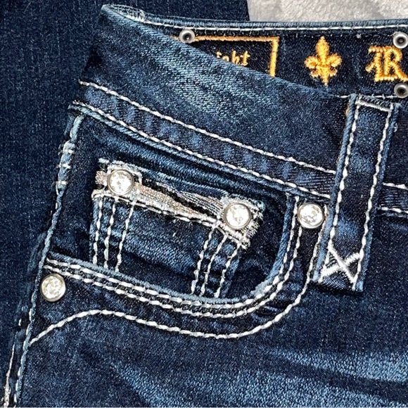 Rock Revival Yui Straight Leg Dark Wash Jeans Women’s Size 25 - Picture 10 of 12